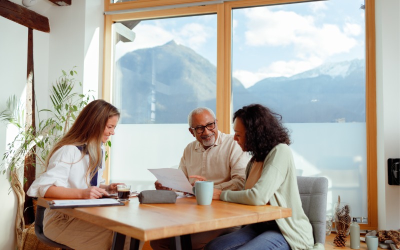 couple reviewing financial options